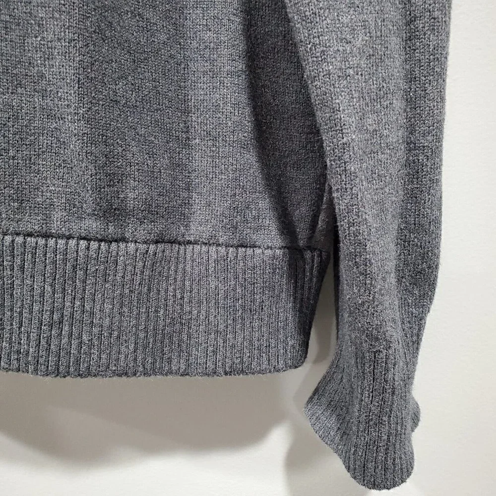 Banana Republic Men's Full-Zip Hooded Sweater Jacket Gray Pockets Sz L
